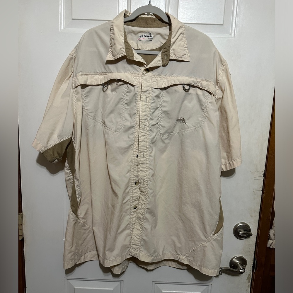 Natural Gear Shirt Mens 3XL Fishing‎ Camp Mesh Vented Caped Fly Angler Adult*